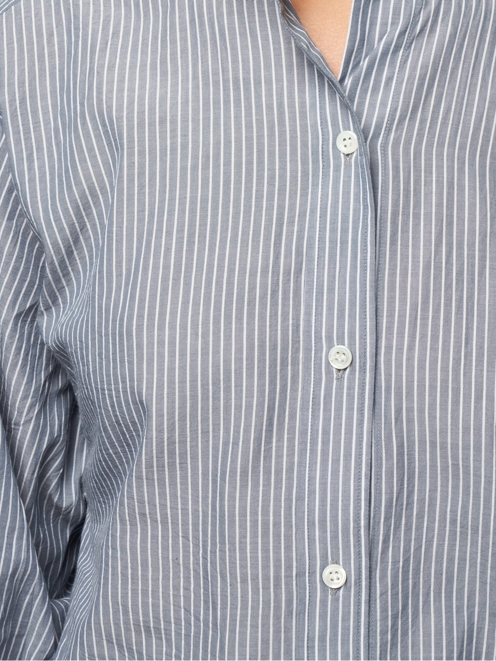 Isabel Etoile Marant Blue Chambray Vertical-Stripe Button-Down Shirt